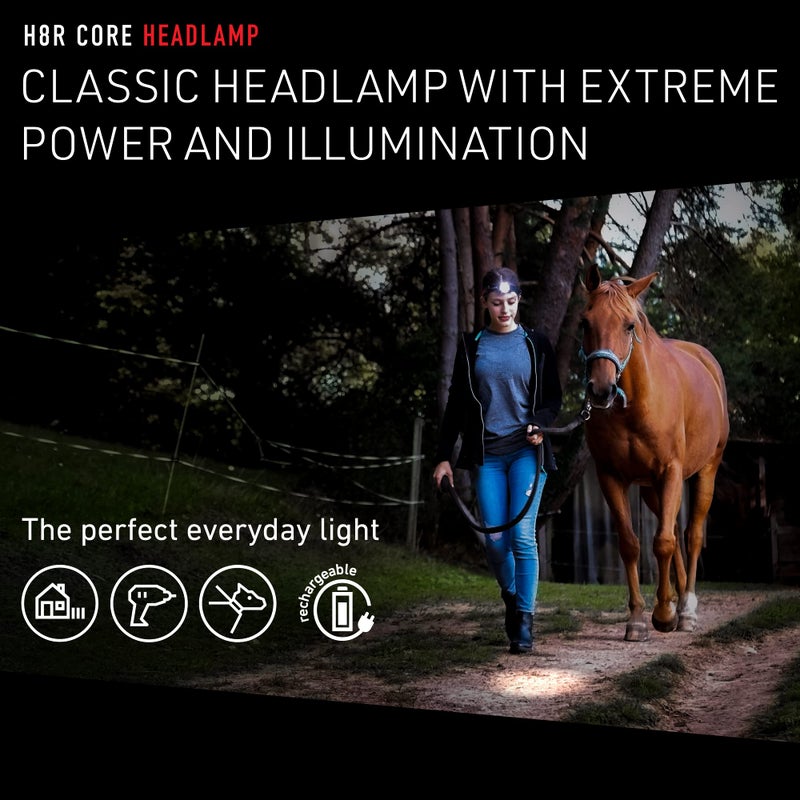 LEDLENSER لمبة رأس قابلة لإعادة الشحن متعددة الاستخدامات Ledlenser H8R خفيفة الوزن، LED عالي القوة، 600 لومن، ضوء بدون استخدام اليدين للاستخدام اليومي، العمل، المنزل، الهواء الطلق، التخييم، أسود - Image 2